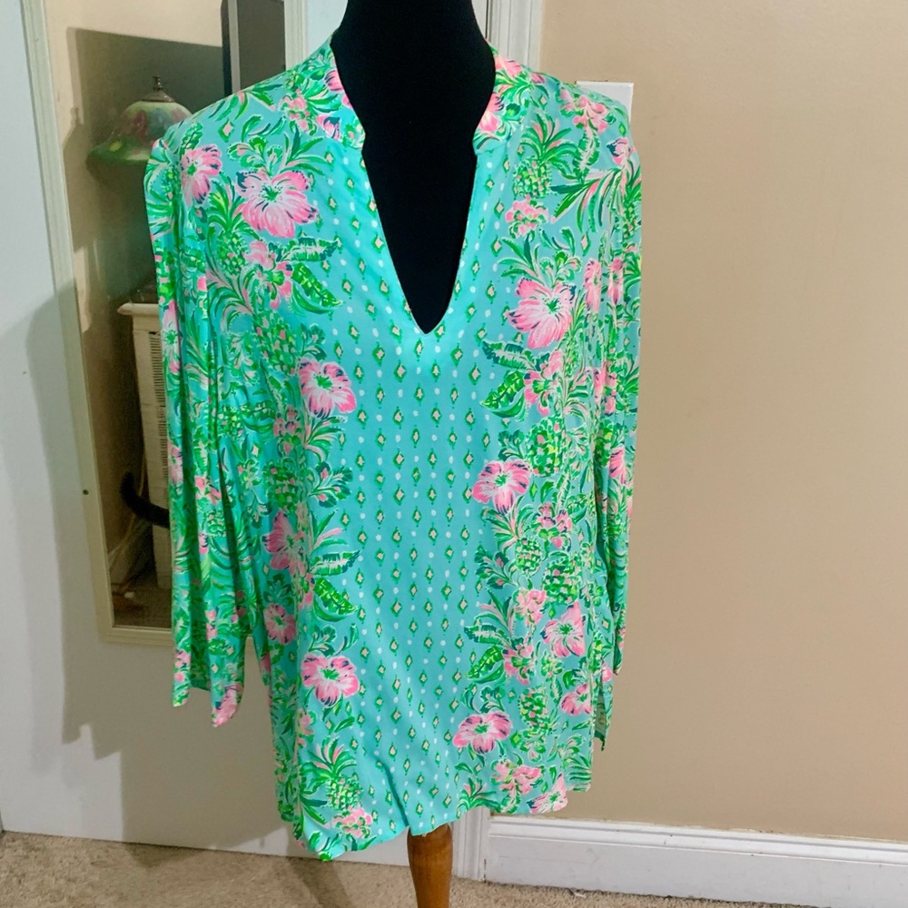 Lilly Pulitzer Floral V-Neck Tunic